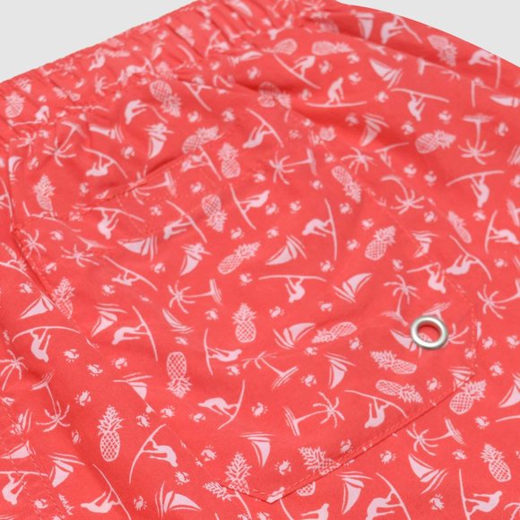 OLGYN Men’s Patterned Red Swim Shorts - Picture 5 of 5